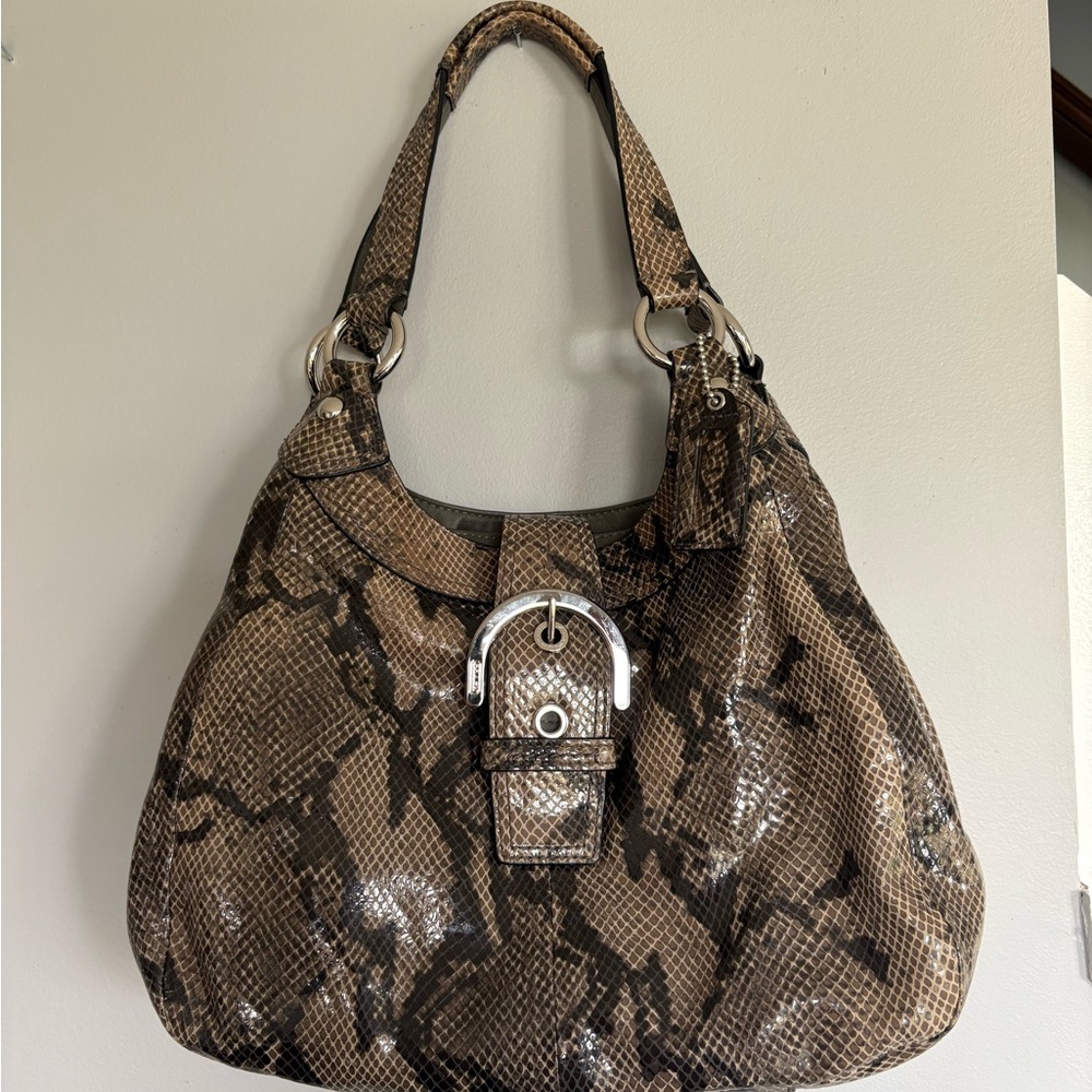 Brown Snakeskin Coach Women's Bag 2011 - much storage!